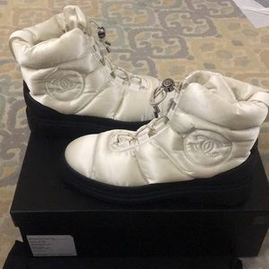New Chanel Beige Short Boots 39.5